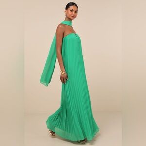 Lulus Lael Green Pleated Strapless Dress Size M